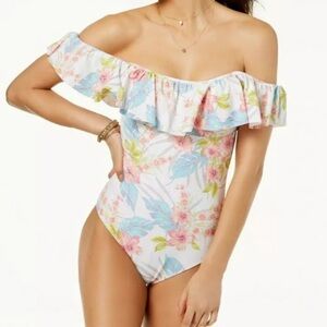 RAISINS Maui Gardens Off The Shoulder One Piece